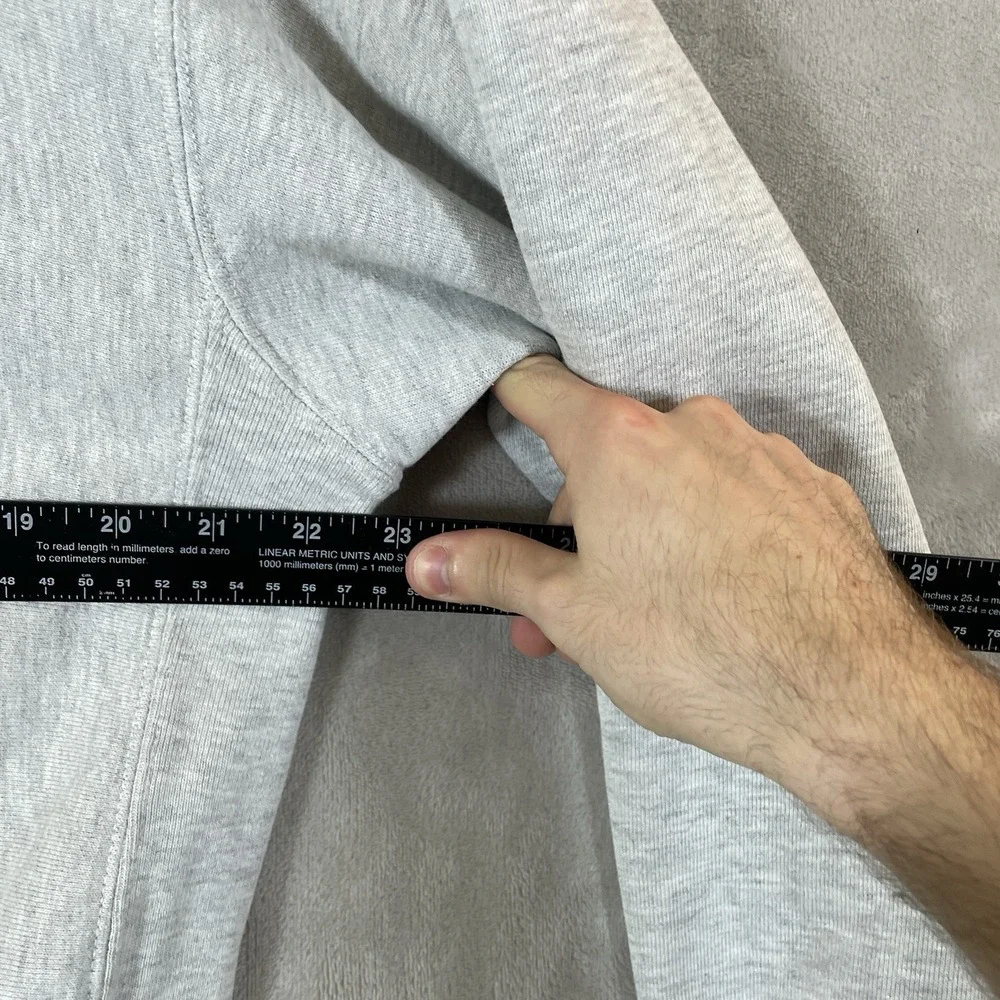 Vtg Reverse Weave Sweatshirt Mens Large Made in USA Police 90s Heather Gray
